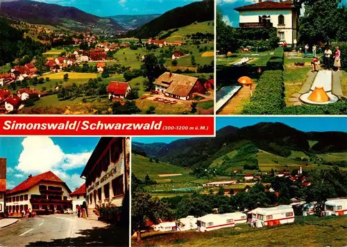 AK / Ansichtskarte  Simonswald_Simonswaeldertal Panorama Minigolf Campingplatz Landschaft Schwarzwald Ortsmotiv Hotel