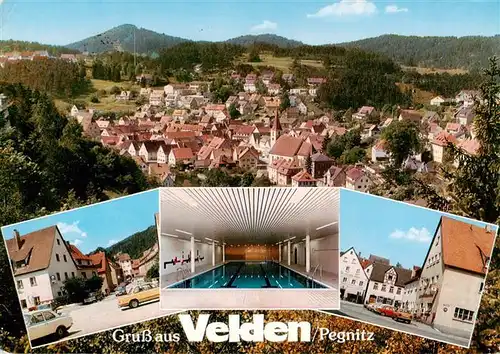 AK / Ansichtskarte 73932663 Velden_Mittelfranken_Bayern Fliegeraufnahme Hotel Hallenbad Ortspartie