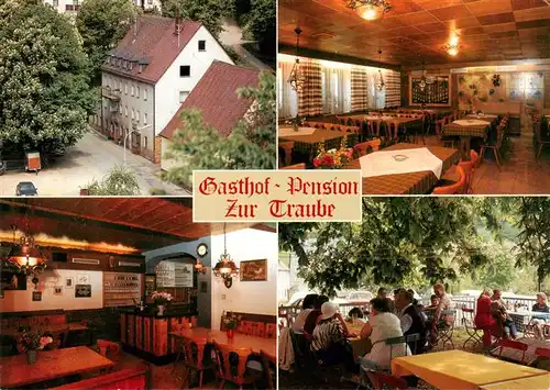 AK / Ansichtskarte 73932665 Weigendorf_Oberpfalz Gasthof Pension Metzgerei Zur Traube Gastraeume Terrasse