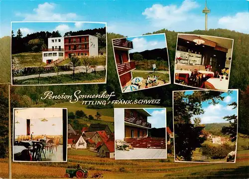 AK / Ansichtskarte 73932676 Ittling_Niederbayern Pension Sonnenhof Gastraeume Terrasse Panorama