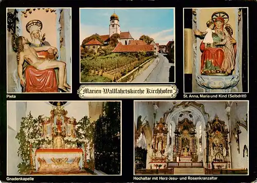 AK / Ansichtskarte  Kirchhofen_Ehrenkirchen_Breisgau Pieta Marien Wallfahrtskirche St Anna Maria und Kind Gnadenkapelle Hochaltar mit Herz Jesu und Rosenkranzaltar