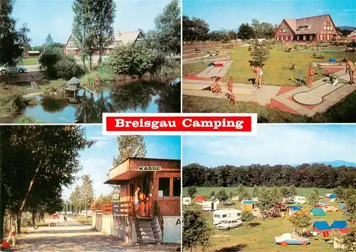 AK / Ansichtskarte 73932791 Hochdorf_Breisgau Strand Bad Hotel Camping Eingang Schwanenteich Minigolf