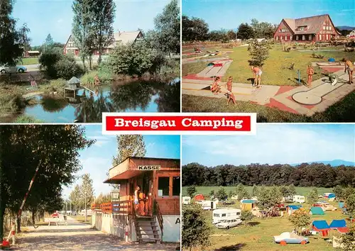 AK / Ansichtskarte  Hochdorf_Breisgau Strand Bad Hotel Camping Eingang Schwanenteich Minigolf