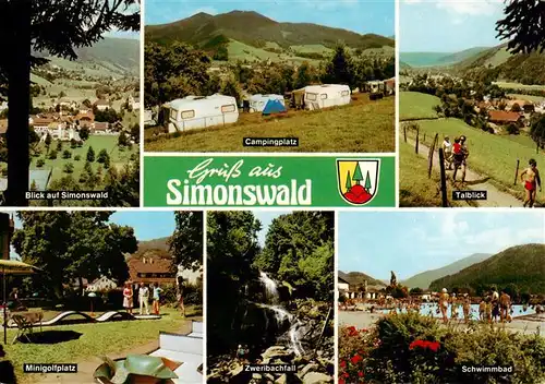 AK / Ansichtskarte  Simonswald_Simonswaeldertal Panorama Campingplatz Talblick Minigolfplatz Zweribachfall Schwimmbad