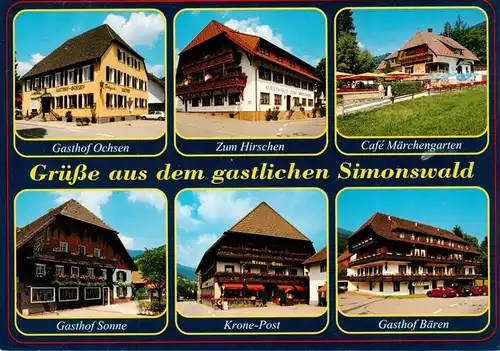 AK / Ansichtskarte 73932849 Simonswald_Simonswaeldertal Gasthof Ochsen Zum Hirschen Cafe Maerchengarten Gasthof Sonne Krone Post Gasthof Baeren