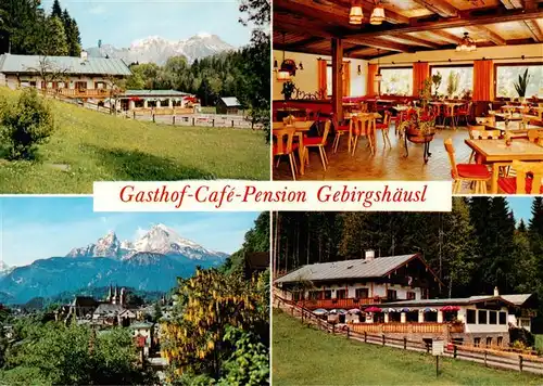 AK / Ansichtskarte  Engedey_Bischofswiesen Gasthof Cafe Pension Gebirgshaeusl Gastraum Panorama