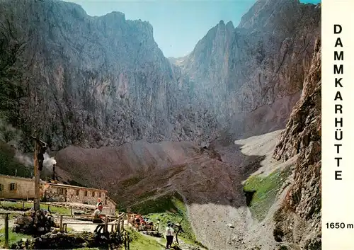 AK / Ansichtskarte  Dammkarhuette_1650m_Mittenwald mit Viererkar und Karwendelkopf