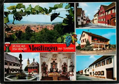 AK / Ansichtskarte 73932864 Merdingen Panorama Ortspartien Brunnen Kirche Inneres