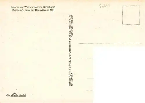 AK / Ansichtskarte  Kirchhofen_Ehrenkirchen_Breisgau Inneres der Wallfahrtskirche Kirchhofen nach der Renovierung 1961