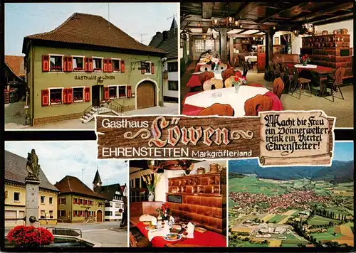 AK / Ansichtskarte  Ehrenstetten Gasthaus Loewen Gastraeume Brunnen 