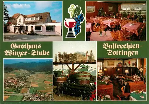 AK / Ansichtskarte  Ballrechten-Dottingen Fliegeraufnahme Gasthaus Winzer Stube Gastraeume Weinpresse