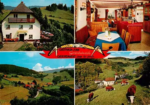 AK / Ansichtskarte 73932926 St_Ulrich_Schwarzwald_Bollschweil Gasthaus Gerstenhalmstueble Gastraum Panorama Viehweide