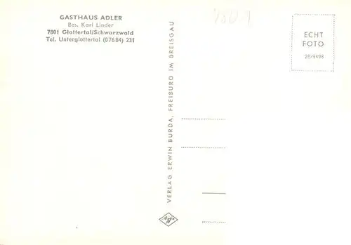 AK / Ansichtskarte 73932944 Glottertal_Schwarzwald Gasthaus Adler Trachtenverein