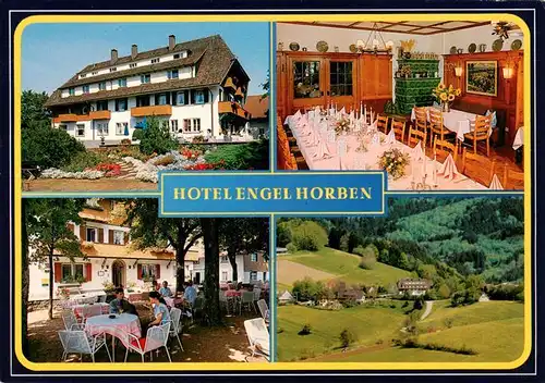 AK / Ansichtskarte 73932990 Horben_Breisgau_Schwarzwald Hotel Engel Gastraum Freiterrasse Panorama