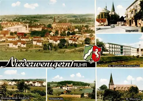 AK / Ansichtskarte  Niederwenigern_NRW Panorama Nikolaus Siedlung Volksschule Dorfstrasse St Elisabeth Krankenhaus St Mauritius