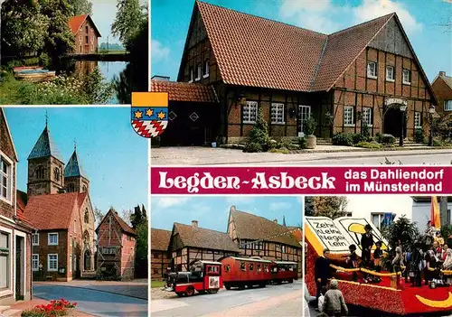 AK / Ansichtskarte  Asbeck_Ahaus Kanal Kirche Gasthaus Baehnle 