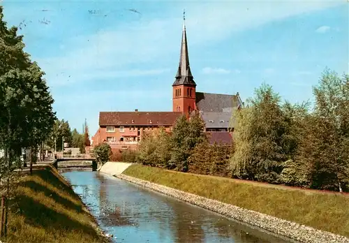 AK / Ansichtskarte 73933049 Gronau__Westfalen Ev Stadtkirche am Kanal