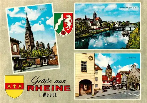 AK / Ansichtskarte  Rheine Basilika Emspartie Am Rathaus