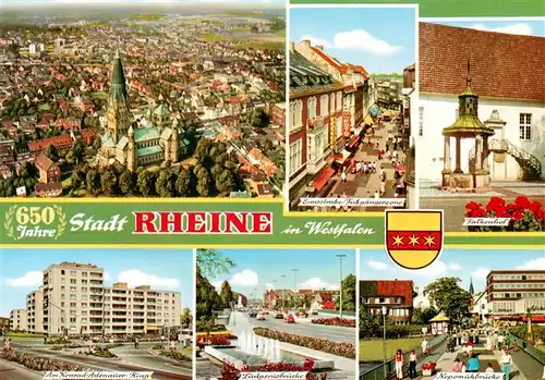 AK / Ansichtskarte 73933056 Rheine Stadtansicht Konrad Adenauer Ring Ludgeriusbruecke Nepomukbruecke Falkenhof Emsstrasse Fussgaengerzone