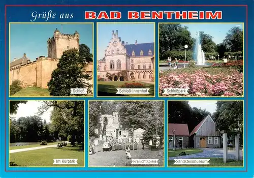 AK / Ansichtskarte 73933059 Bad_Bentheim Schloss Innenhof Schlosspark Kurpark Freilichtspiele Sandsteinmuseum