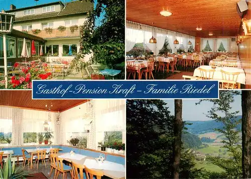 AK / Ansichtskarte 73933088 Hoefles_Graefenberg Gasthof Pension Kraft Gastraeume Panorama