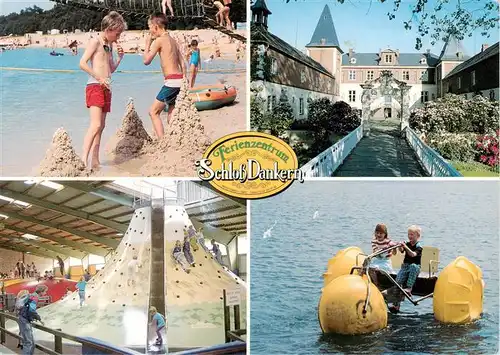 AK / Ansichtskarte 73933127 Haren_Ems Schloss Dankern Strandpartie Rutsche Tretboot