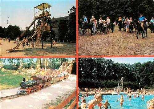 AK / Ansichtskarte 73933154 Haren_Ems Ferienzentrum Schloss Dankern Reiten Freibad Rutsche Parkbaehnle