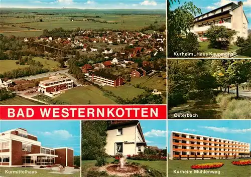 AK / Ansichtskarte  Bad_Westernkotten Fliegeraufnahme Kurmittelhaus Kurheim Haus Kaupmann Osterbach Kurheim Muehlenweg