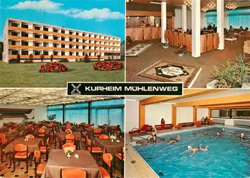 AK / Ansichtskarte 73933251 Bad_Westernkotten Kurheim Muehlenweg Speisesaal Rezeption Hallenbad