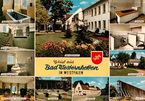 AK / Ansichtskarte  Bad_Westernkotten Unterwassermassage Bewegungsbad Wandelhalle Leseraum Kurmittelhaus Kleingolf Kurhaus Solebad Inhalation Saline