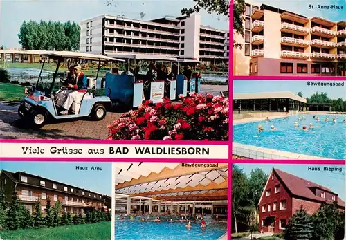 AK / Ansichtskarte 73933260 Bad_Waldliesborn Kurbaehnle Haus Arnu St Anna Haus Bewegungsbad Haus Rieping