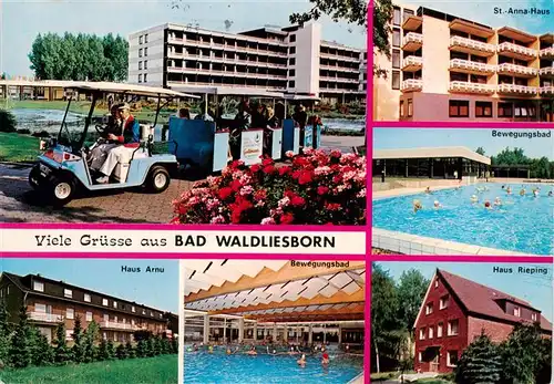 AK / Ansichtskarte  Bad_Waldliesborn Kurbaehnle Haus Arnu St Anna Haus Bewegungsbad Haus Rieping