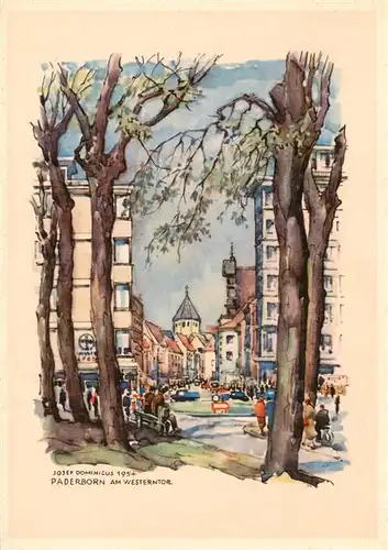 AK / Ansichtskarte 73933264 Paderborn Am Westerntor Illustration