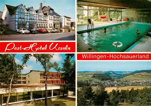 AK / Ansichtskarte  Willingen_Sauerland Post Hotel Usseln Hallenbad Panorama