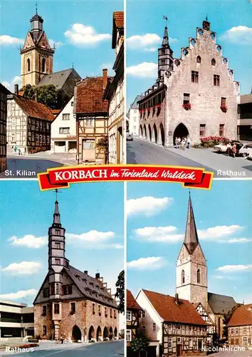 AK / Ansichtskarte  Korbach St Kilian Rathaus Nicolaikirche