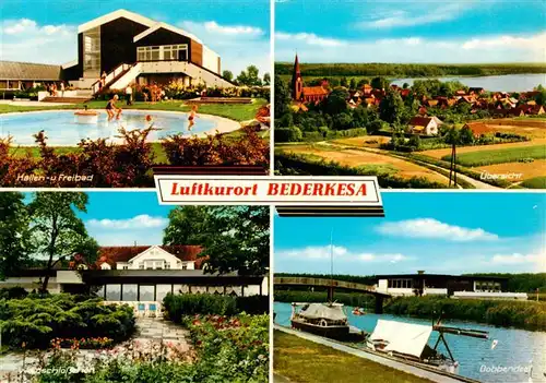 AK / Ansichtskarte  Bederkesa_See Hallen- und Freibad Panorama Dobbendeel Waldschloesschen