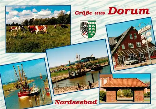 AK / Ansichtskarte 73933376 Dorum_Nordseebad Viehweide Fischkutter Ortsmotive