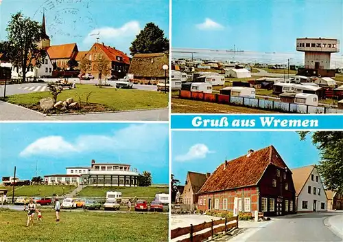 AK / Ansichtskarte 73933384 Wremen Teilansichten Campingplatz Strandhalle Strandturm