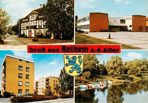 AK / Ansichtskarte  Rethem_Aller Teilansichten Hochhaeuser Partie am Fluss