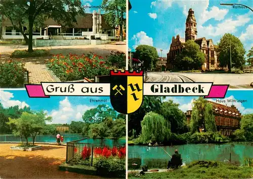 AK / Ansichtskarte 73933458 Gladbeck Schwimmhalle Ehrenmal Haus Wittringen Rathaus