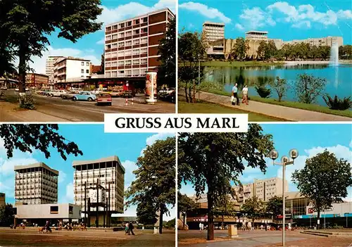 AK / Ansichtskarte 73933466 Marl__Westfalen Teilansichten Stadtzentrum Uferpromenade am See