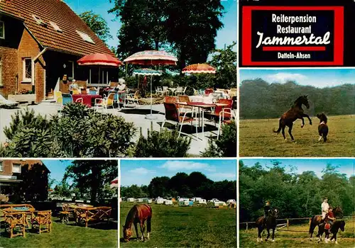 AK / Ansichtskarte  Ahsen_Recklinghausen Reiterpension Restaurant Jammertal Gaststaette Terrasse Campingplatz Pferdekoppel Ausritt