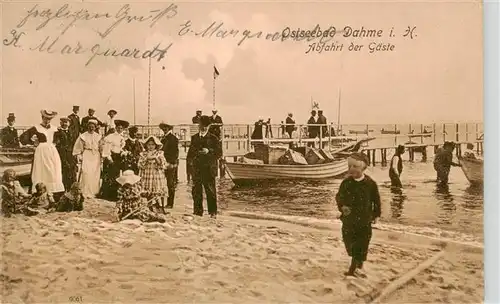 AK / Ansichtskarte  Dahme__Ostseebad_Holstein Abfahrt der Gaeste Strand