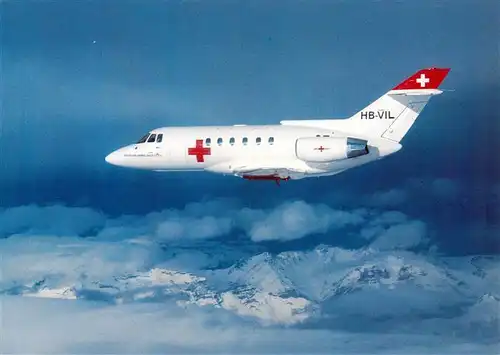 AK / Ansichtskarte  Flugzeuge_Zivil British Aerospace BAe 125-800 B Swiss Air-Ambulance Rega