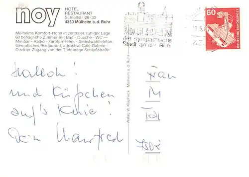 AK / Ansichtskarte  Muelheim__Ruhr Hotel Noy