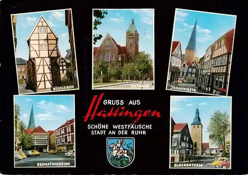 AK / Ansichtskarte  Hattingen__Ruhr Buegeleisen Rathaus Johannisstrasse Heimatmuseum Glockenturm