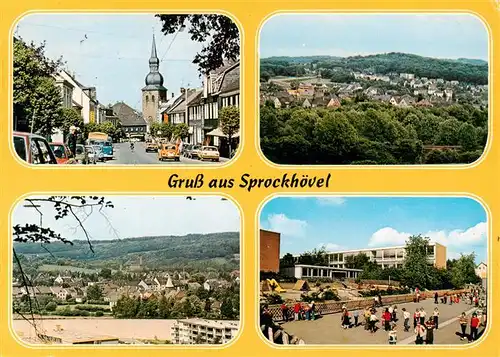 AK / Ansichtskarte  Sprockhoevel Kirche Panorama Strassenpartie