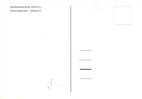 AK / Ansichtskarte 73933708 Recklinghausen__Westfalen Barbarossa Hotel Gastraum
