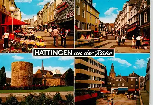 AK / Ansichtskarte 73933713 Hattingen__Ruhr Fussgaengerzonen Schlossturm Stadtplatz