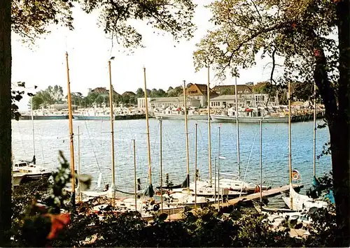 AK / Ansichtskarte  Neustadt_Holstein Cafe Restaurant Seeburg Blick von der Terrasse auf den Marinehafen